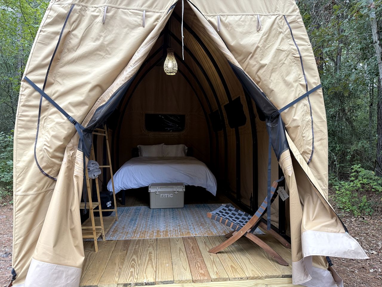 Cozy Luxury Canvas Cabin with Private Fire Pit and Outdoor Grill Near Branchville, South Carolina