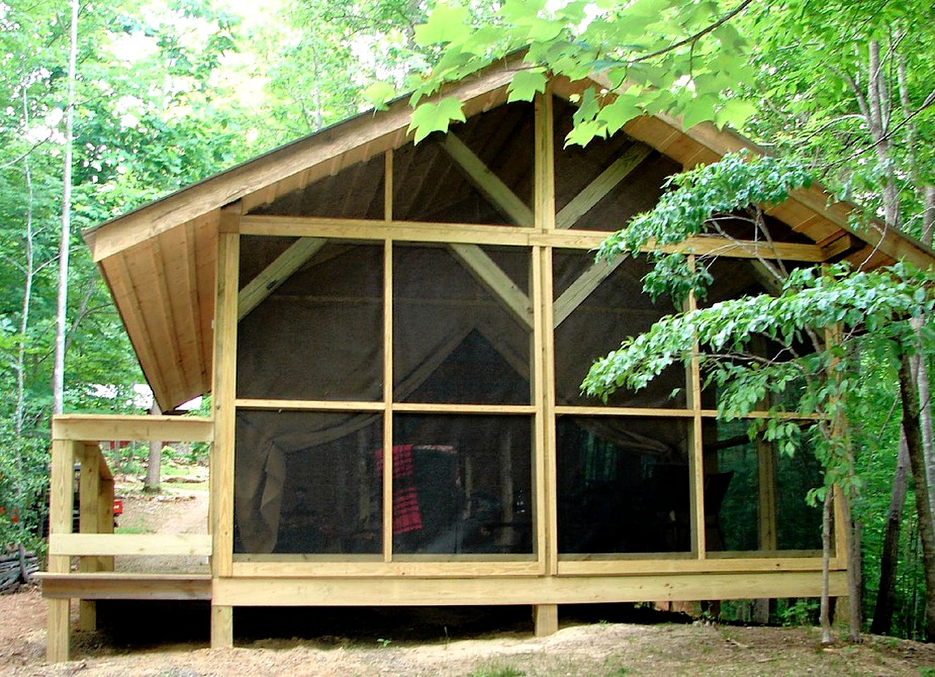 Canvas Tent in the Brushy Mountains of Moravian Falls, North Carolina