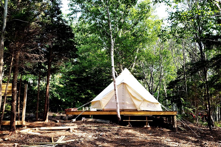 Glamping tent rental in Pleasant Bay, Nova Scotia