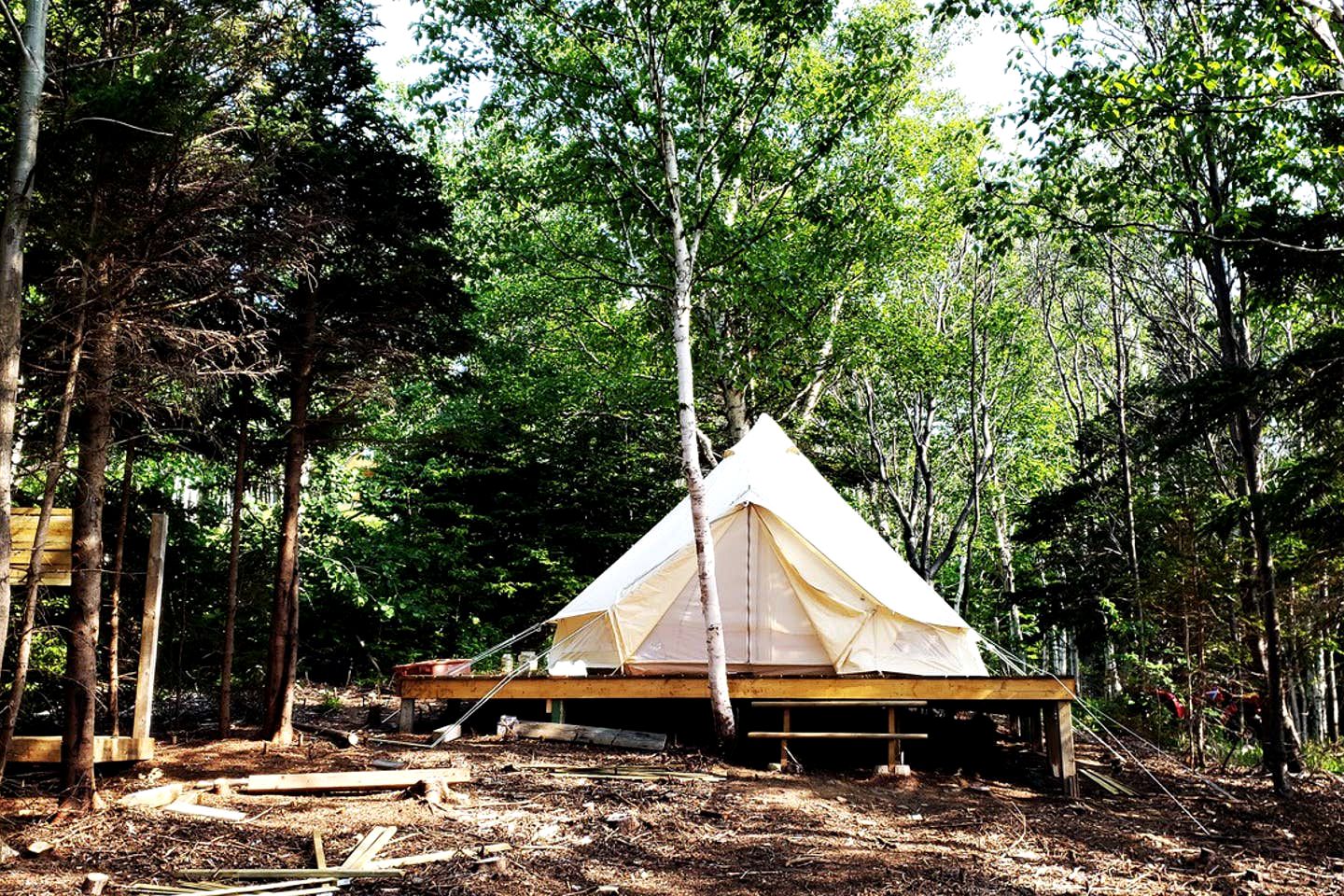 Glamping tent rental in Pleasant Bay, Nova Scotia