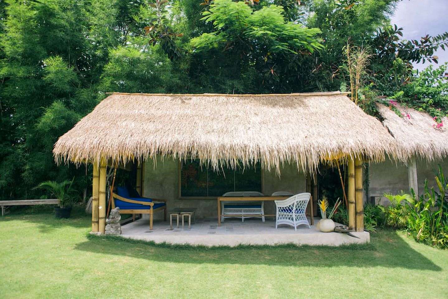 Bali House from outside with. Indonesian Hut.