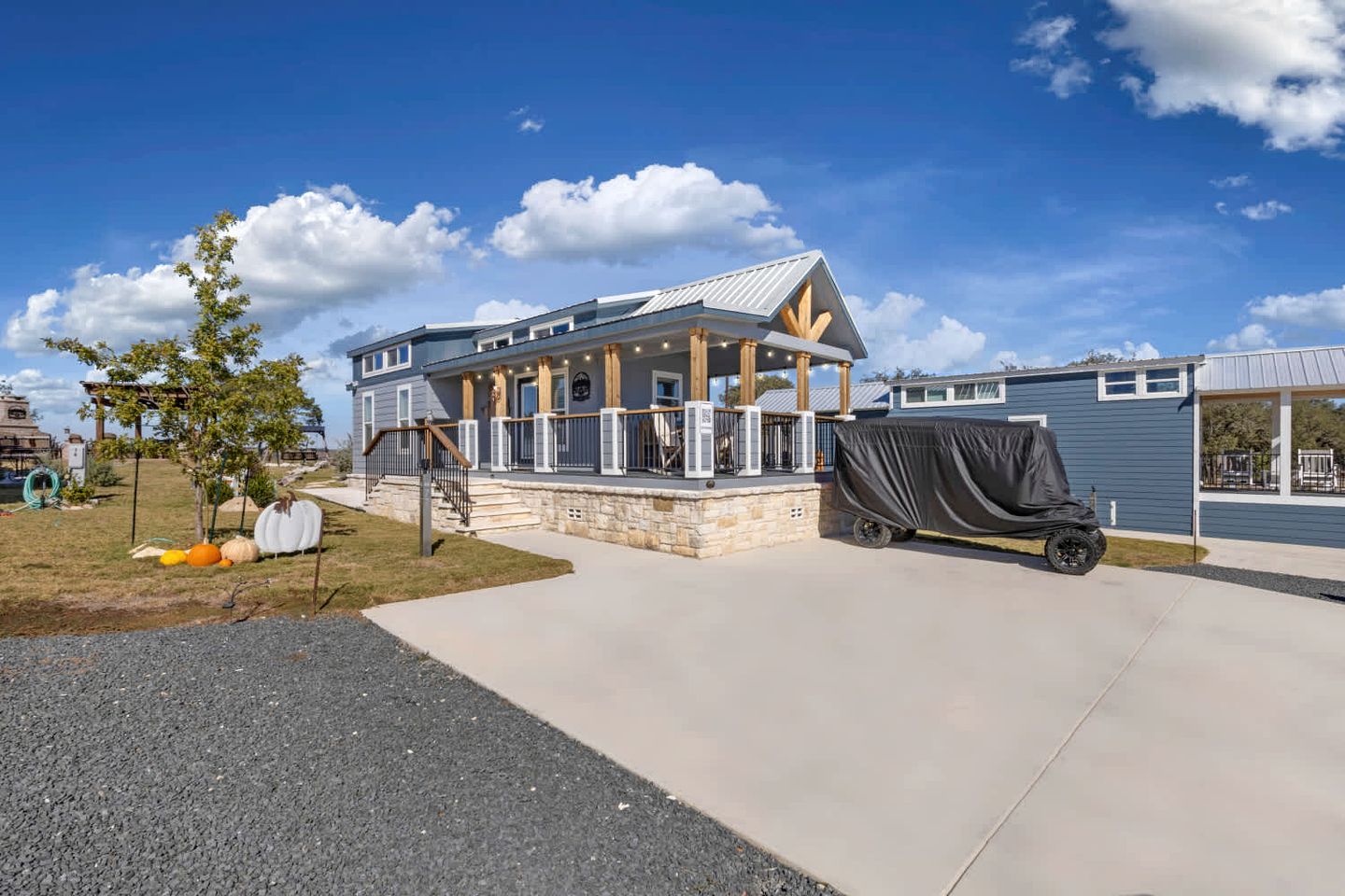 Spacious and Inviting Tiny Home Retreat with Resort-Style Pool and Amenities Near Fredericksburg, TX