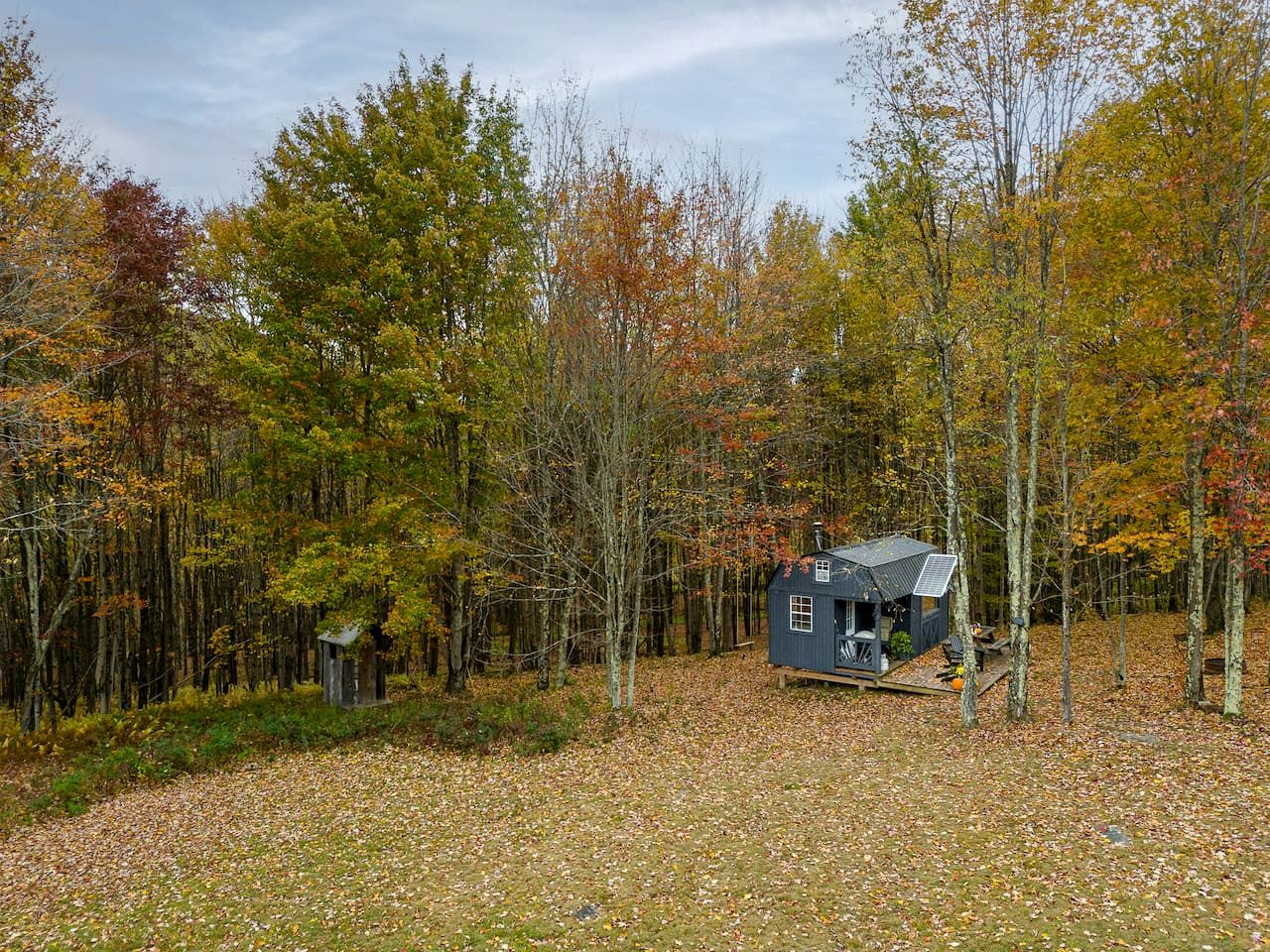 Off-Grid Tiny Cabin Retreat with Fire Pit & Forest Views in Bovina, New York