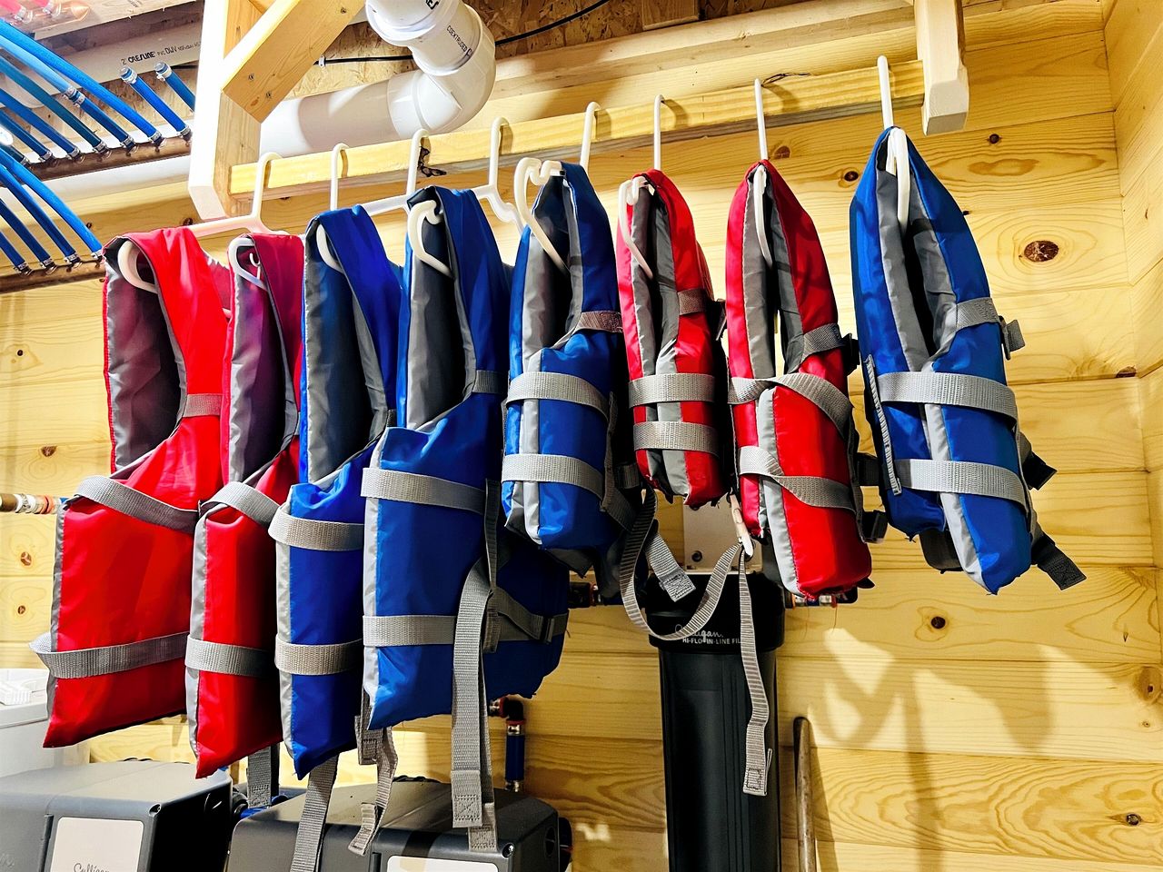 Group Lake Cabin with Ping Pong Table Loaded with Kayaks in Wisconsin
