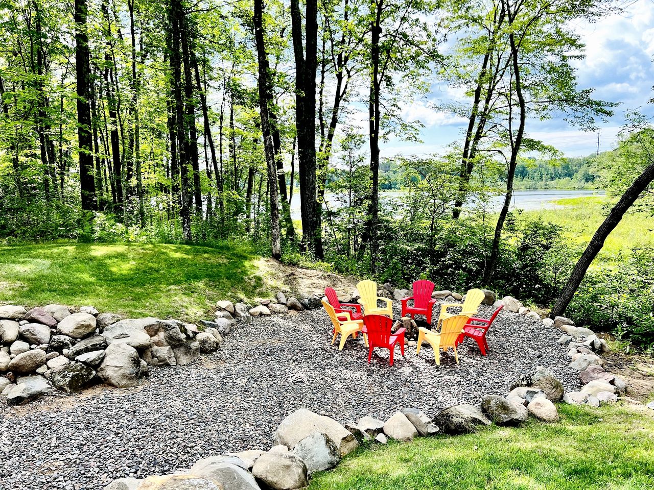 Group Lake Cabin with Ping Pong Table Loaded with Kayaks in Wisconsin