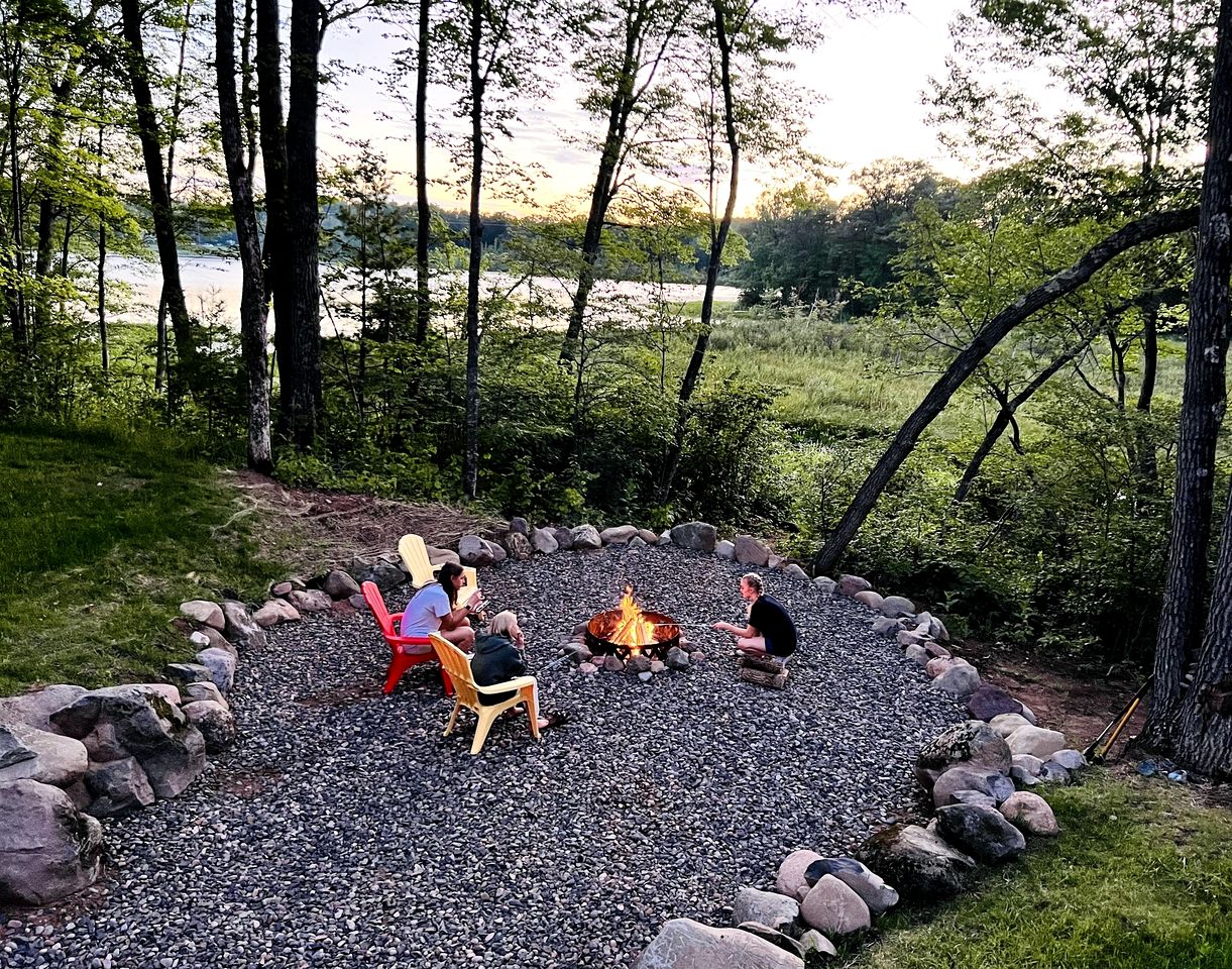 Group Lake Cabin with Ping Pong Table Loaded with Kayaks in Wisconsin