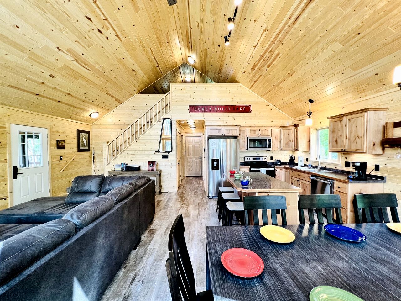 Group Lake Cabin with Ping Pong Table Loaded with Kayaks in Wisconsin