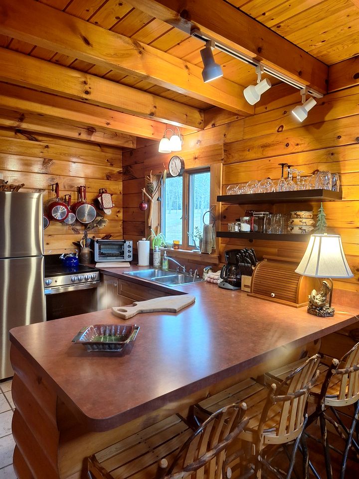 Charming Creekside Log Cabin with Wood Burning Stove Overlooking the Neshannock Creek, Western PA