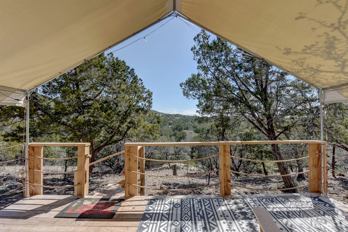 Charming Safari Tent Retreat with Magnificent Views of Texas Hill Country for Quiet Getaways in Boerne