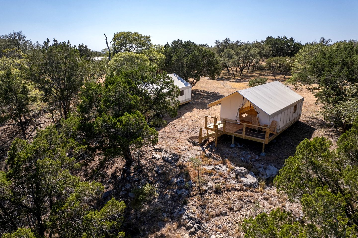 Charming Safari Tent Retreat with Magnificent Views of Texas Hill Country for Quiet Getaways in Boerne