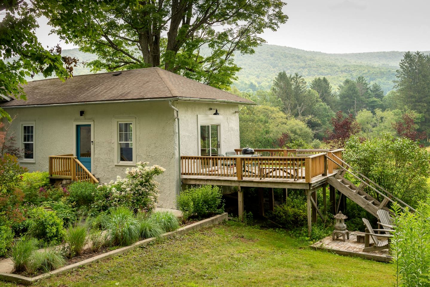 Charming Spanish Courtyard Retreat with Garden & Porch Views in Margaretville, New York