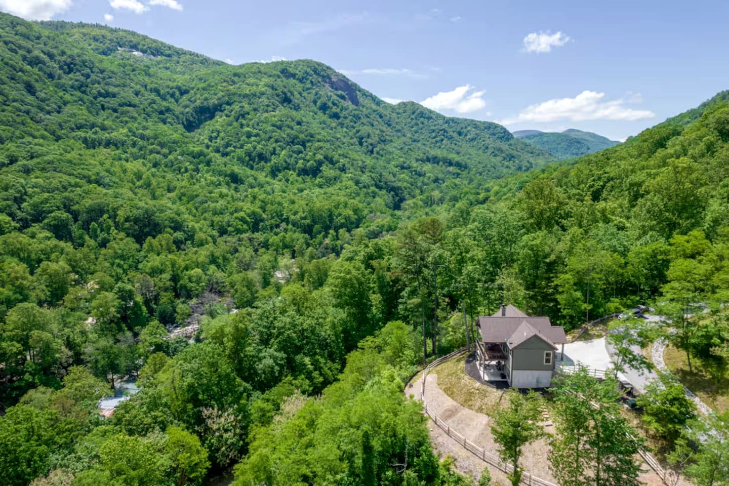 Mountain Hideaway with Waterfall Views & Relaxing Hammocks in Chimney Rock, North Carolina