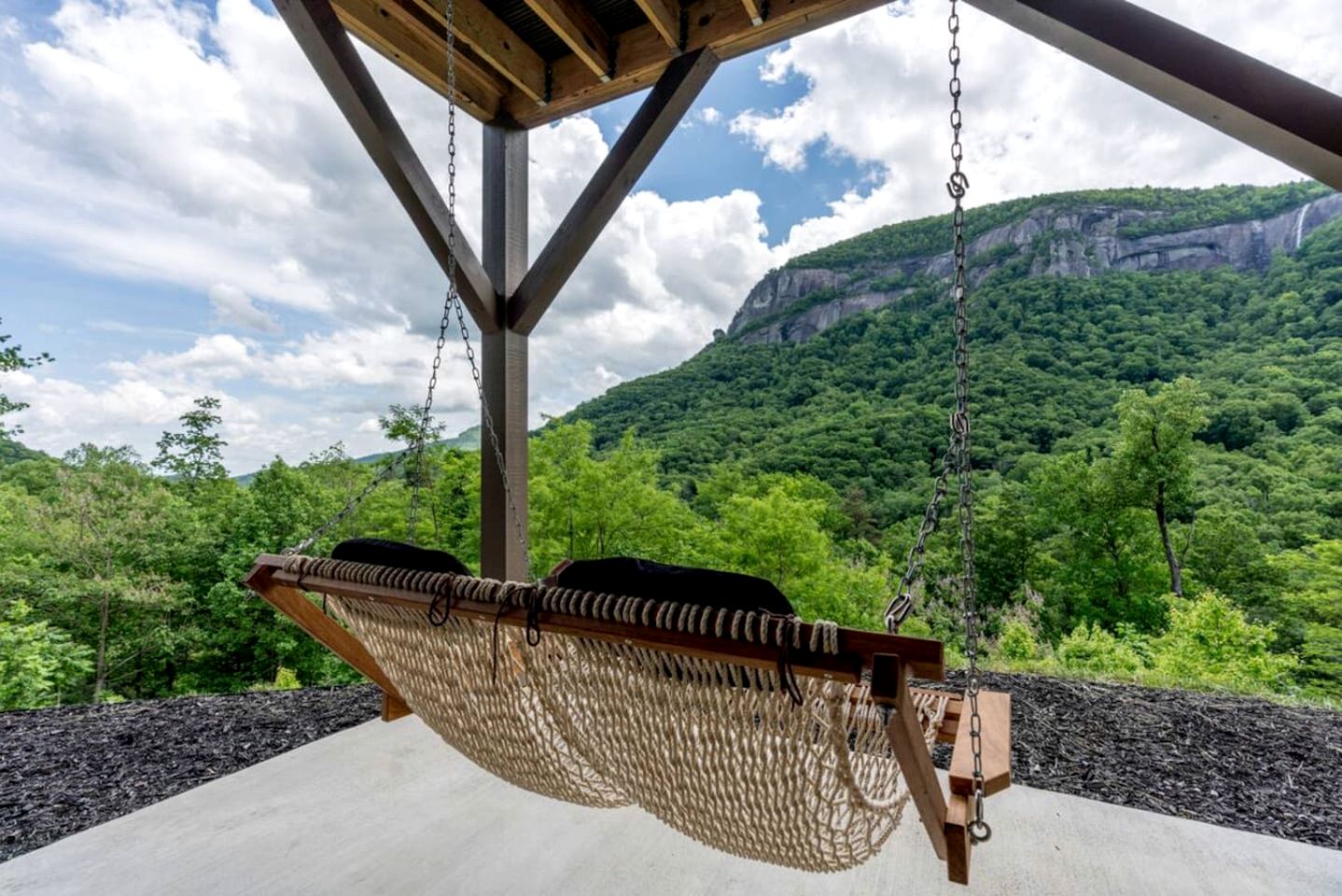 Mountain Hideaway with Waterfall Views & Relaxing Hammocks in Chimney Rock, North Carolina