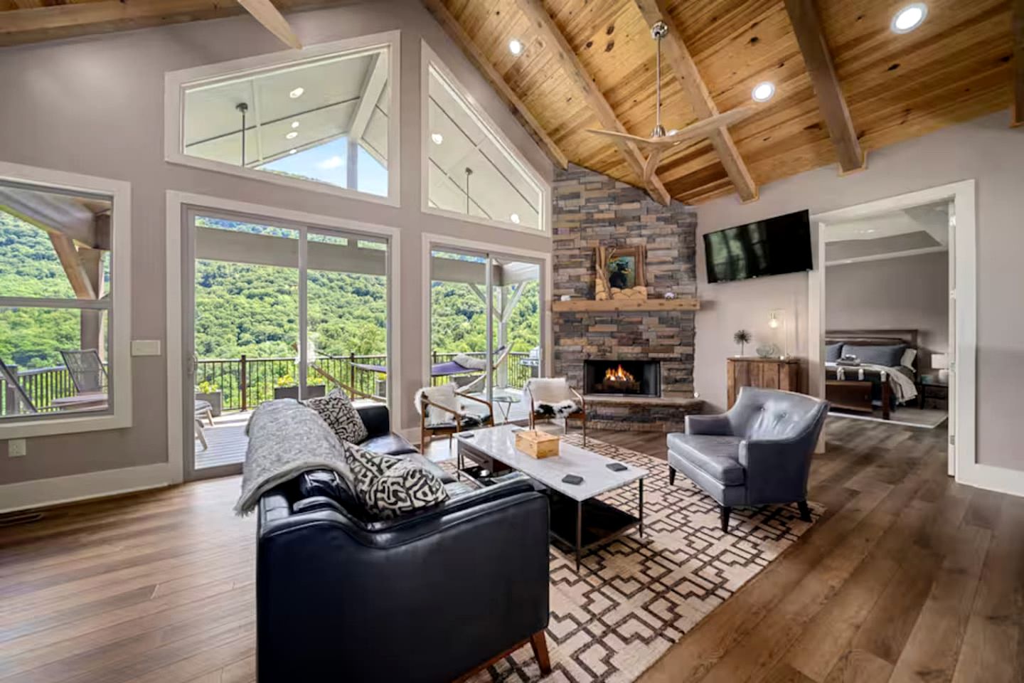 Mountain Hideaway with Waterfall Views & Relaxing Hammocks in Chimney Rock, North Carolina