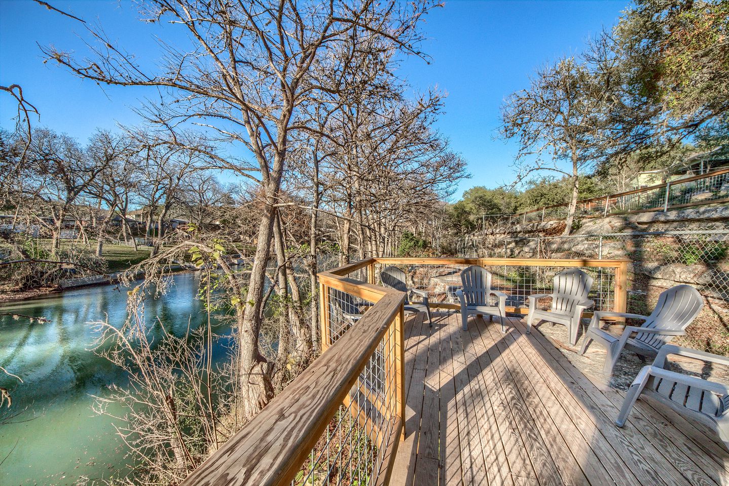 Spectacular Guadalupe Riverfront Family Cabin with Fire Pit and River Access near Canyon Lake, Texas