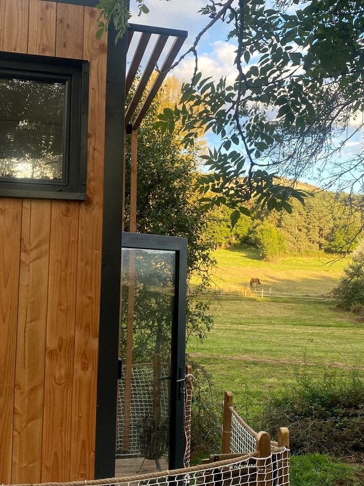 Charming Panoramic Tiny House with Eco-Friendly Design Near Saint-Pierre-Eynac, France