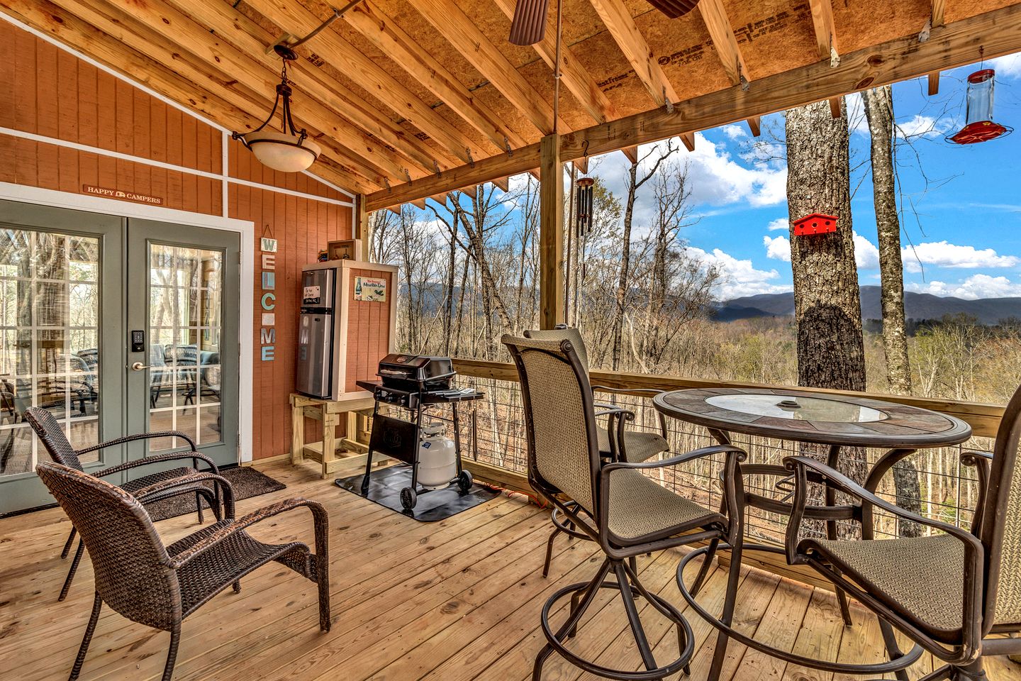 Cozy Mountain Camper Retreat with Private View Deck & Fire Pit in Old Fort, North Carolina