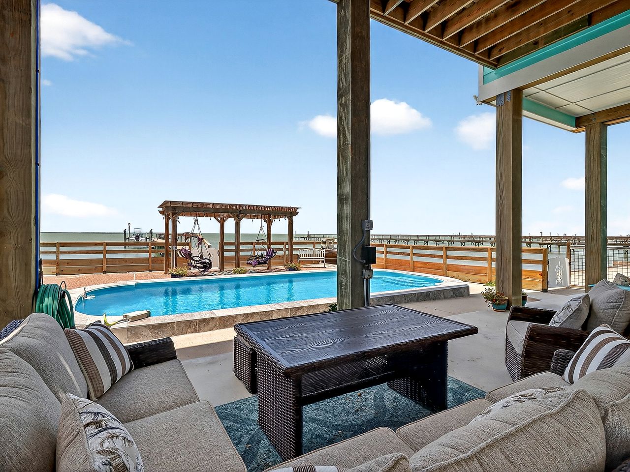 Stunning Bayfront Vacation Home with Pool, Fishing Pier & Kayaks near Copano Bay, Rockport Texas