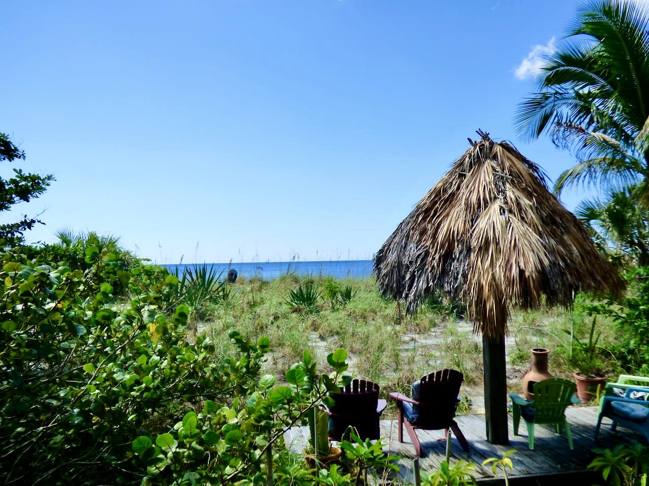 Secluded Beachfront Island Home with Hammocks and Tiki Hut on Little Gasparilla Island, Florida