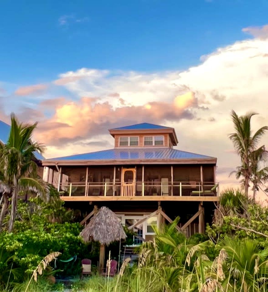 Secluded Beachfront Island Home with Hammocks and Tiki Hut on Little Gasparilla Island, Florida