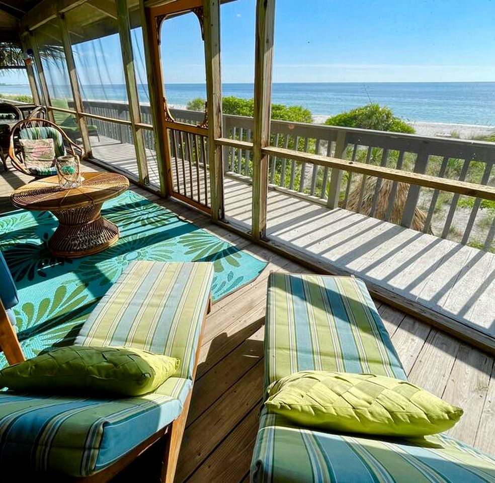 Secluded Beachfront Island Home with Hammocks and Tiki Hut on Little Gasparilla Island, Florida