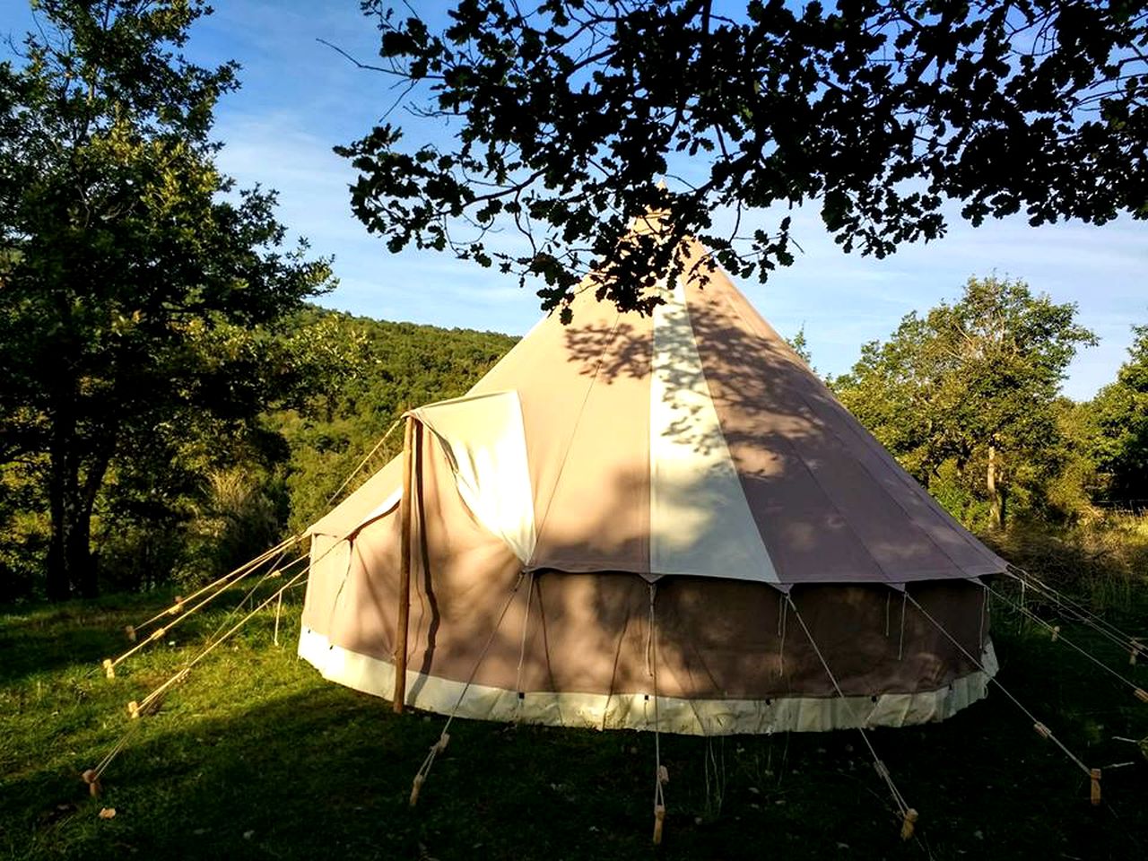 Luxury Bell Tent with a Shared Swimming Pool in the Puy de Dôme Department of France