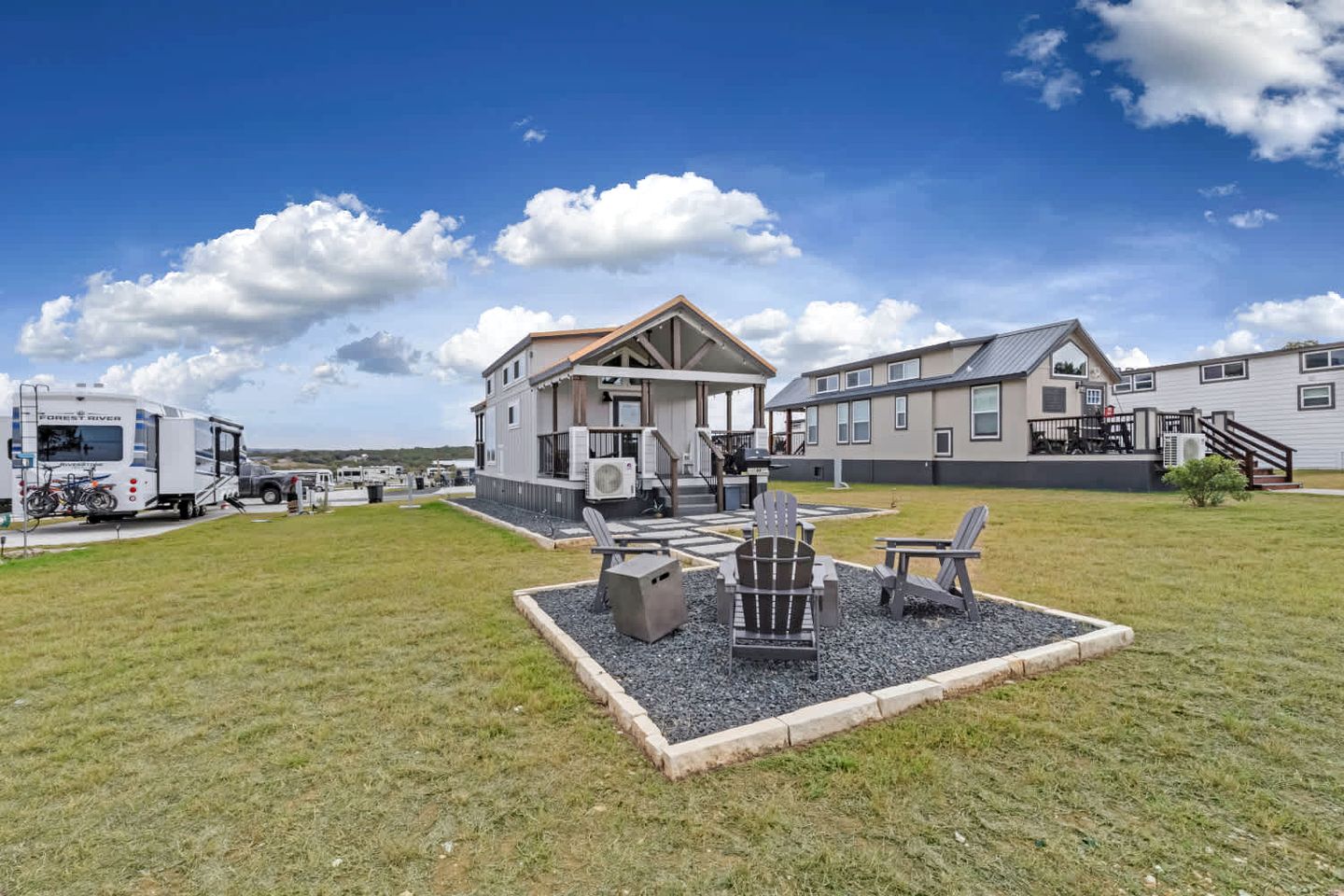 Modern Tiny Home with Pool and Dog Park Near Fredericksburg, TX