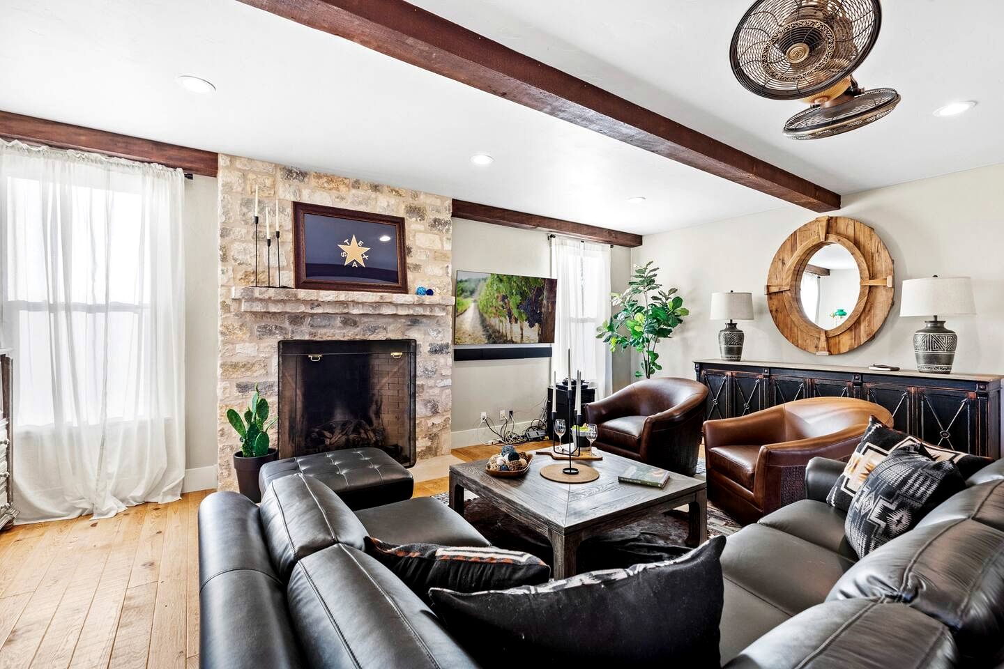 Countryside Cabin with Dreamy Interior Design in Fredericksburg, Texas