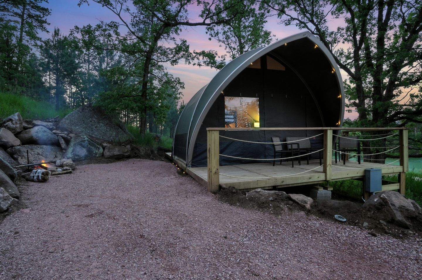 Secluded Glamping Retreat with Forest Views Near Mount Rushmore in the Black Hills, South Dakota