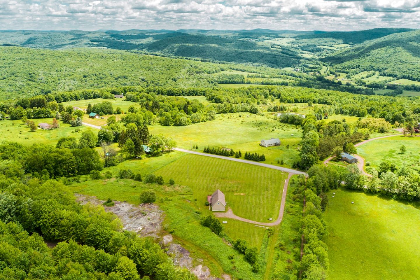 Serene Getaway on Private Land with Panoramic Views in Walton, New York