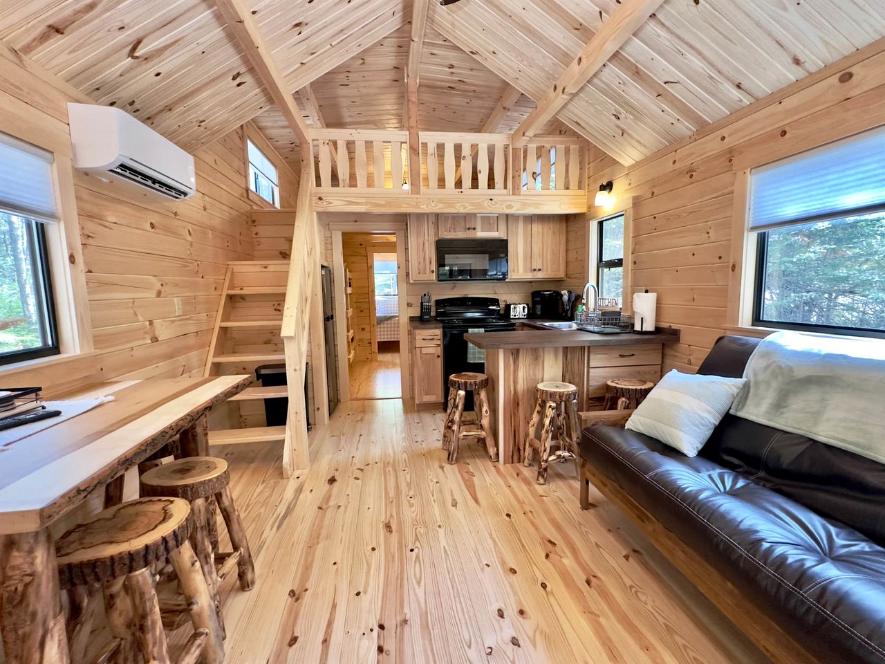 Pretty Wooden Rustic Cabin with Barbecue and Fire Pit in Steuben, Maine