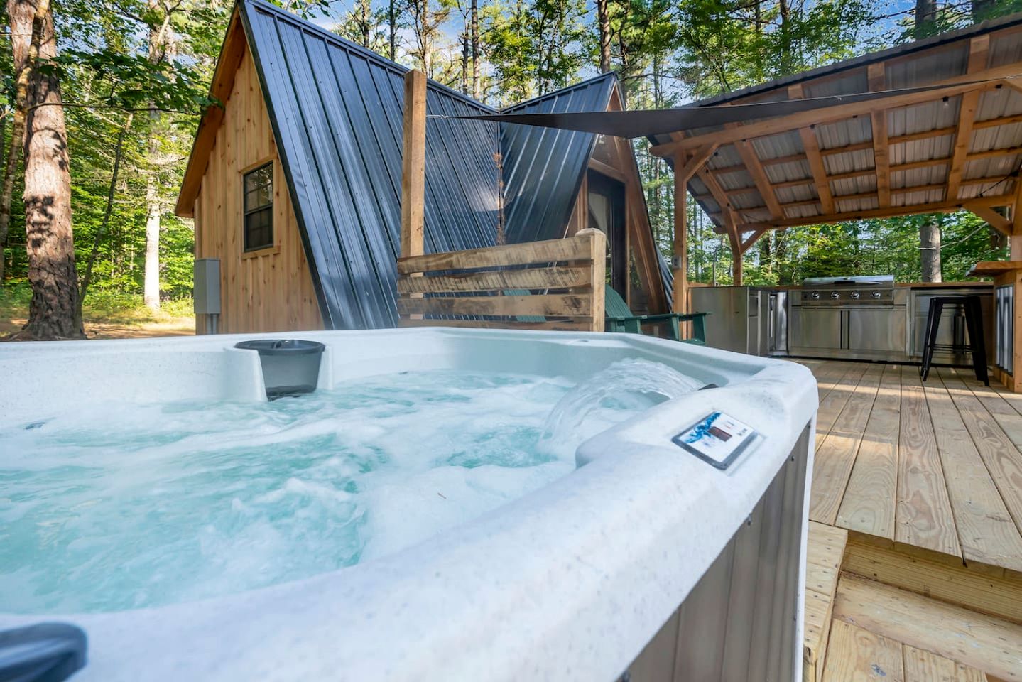 Cozy Romantic A-Frame Escape with Hot Tub in Oxford, Maine