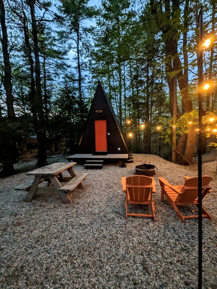 Cozy A-Frame Overlooking the Woods in Freeport, Maine