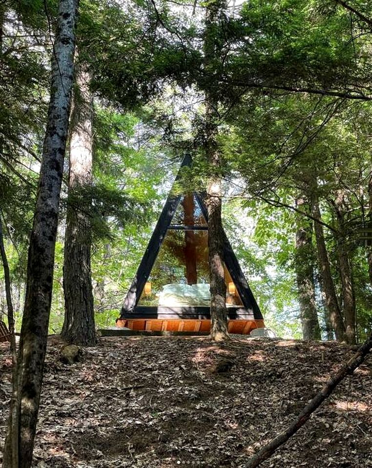 Cozy A-Frame Overlooking the Woods in Freeport, Maine