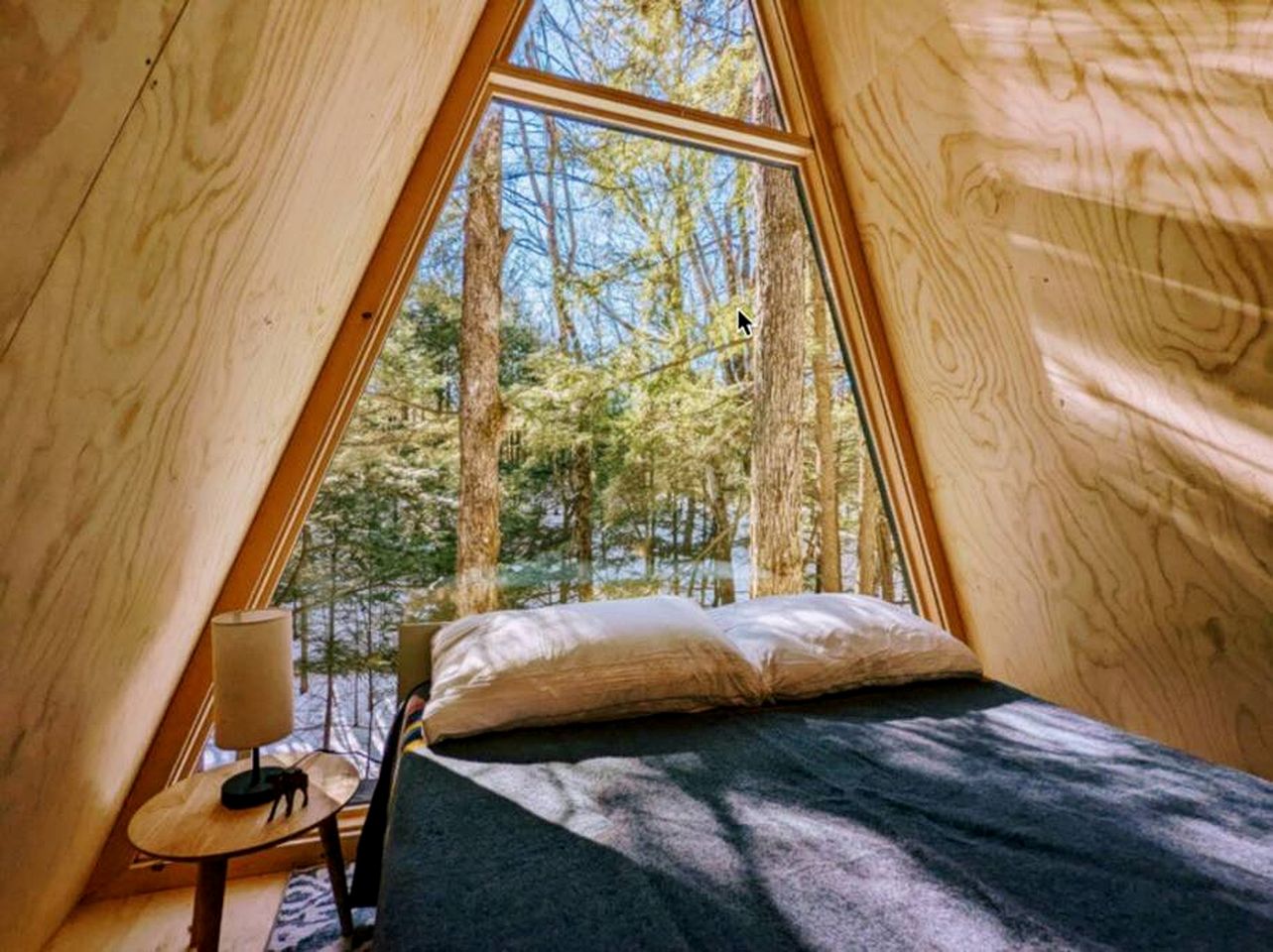Cozy A-Frame Overlooking the Woods in Freeport, Maine