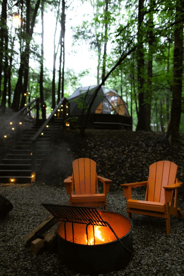 Romantic Luxury Glamping Dome with Forest Views near Desert of Maine in Freeport, ME