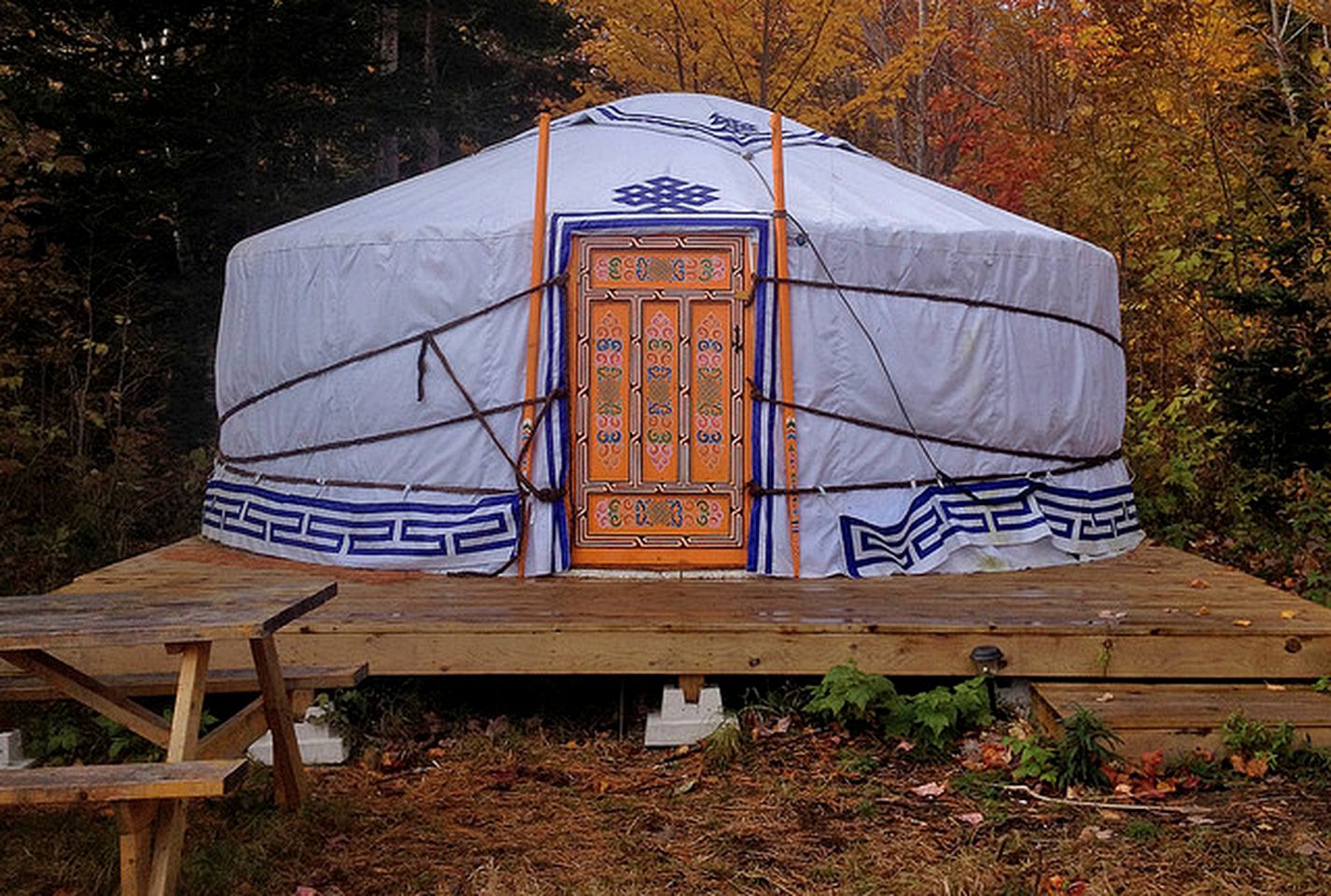 Typical Mongolian Yurt Rental on Cape Breton Island in Nova Scotia, Canada