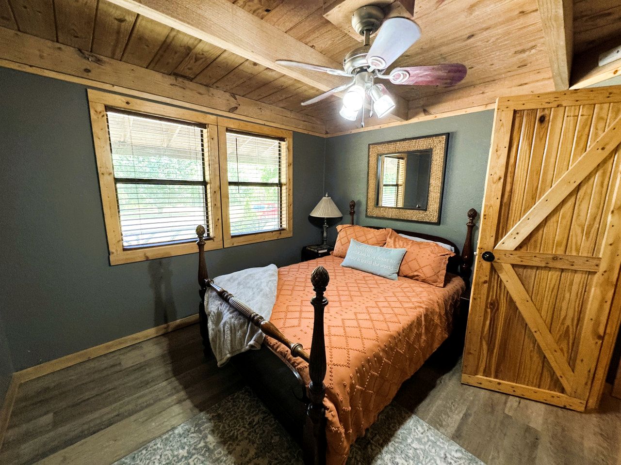 Creek Cabin with Fire Pit Loaded with Kayaks in Arkansas