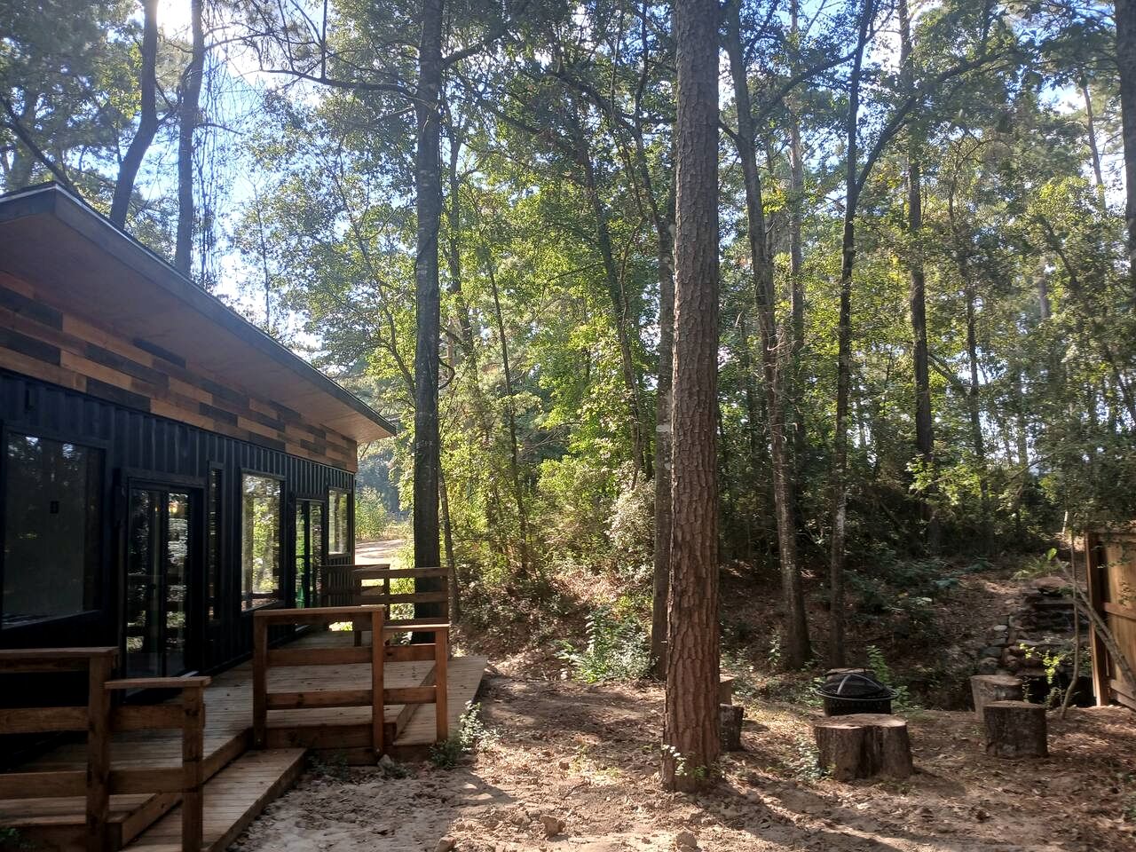 Secluded Container with BBQ for a Waterfront Retreat, Perfect for Fishing and Roasting S'Mores in Grimes County, Texas