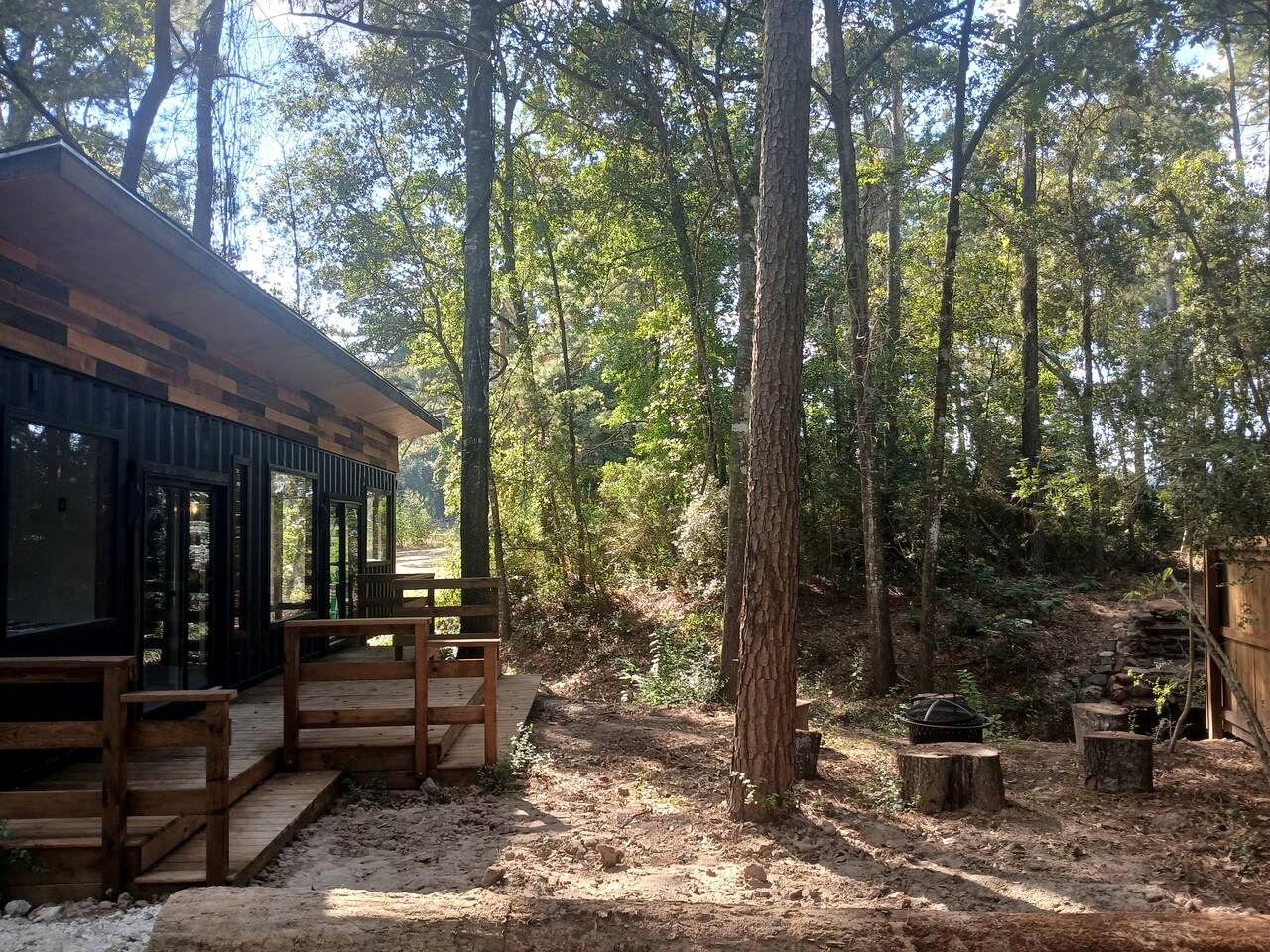 Secluded Container with BBQ for a Waterfront Retreat, Perfect for Fishing and Roasting S'Mores in Grimes County, Texas