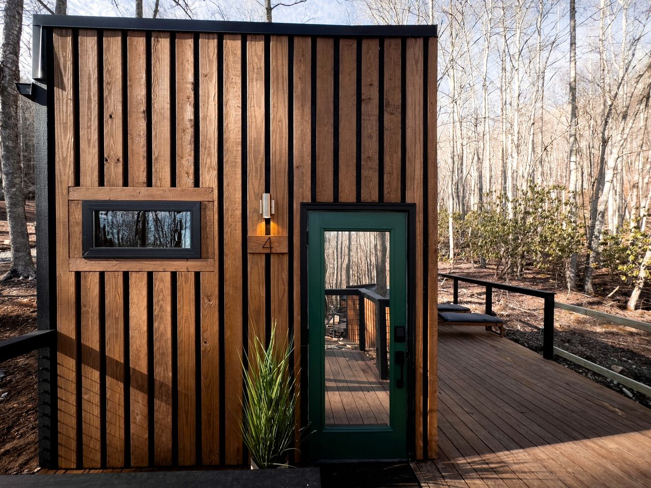 Luxurious Glass Tiny House with Sleek Interior Design for an Amazing Couples Getaway near Mars Hill, NC