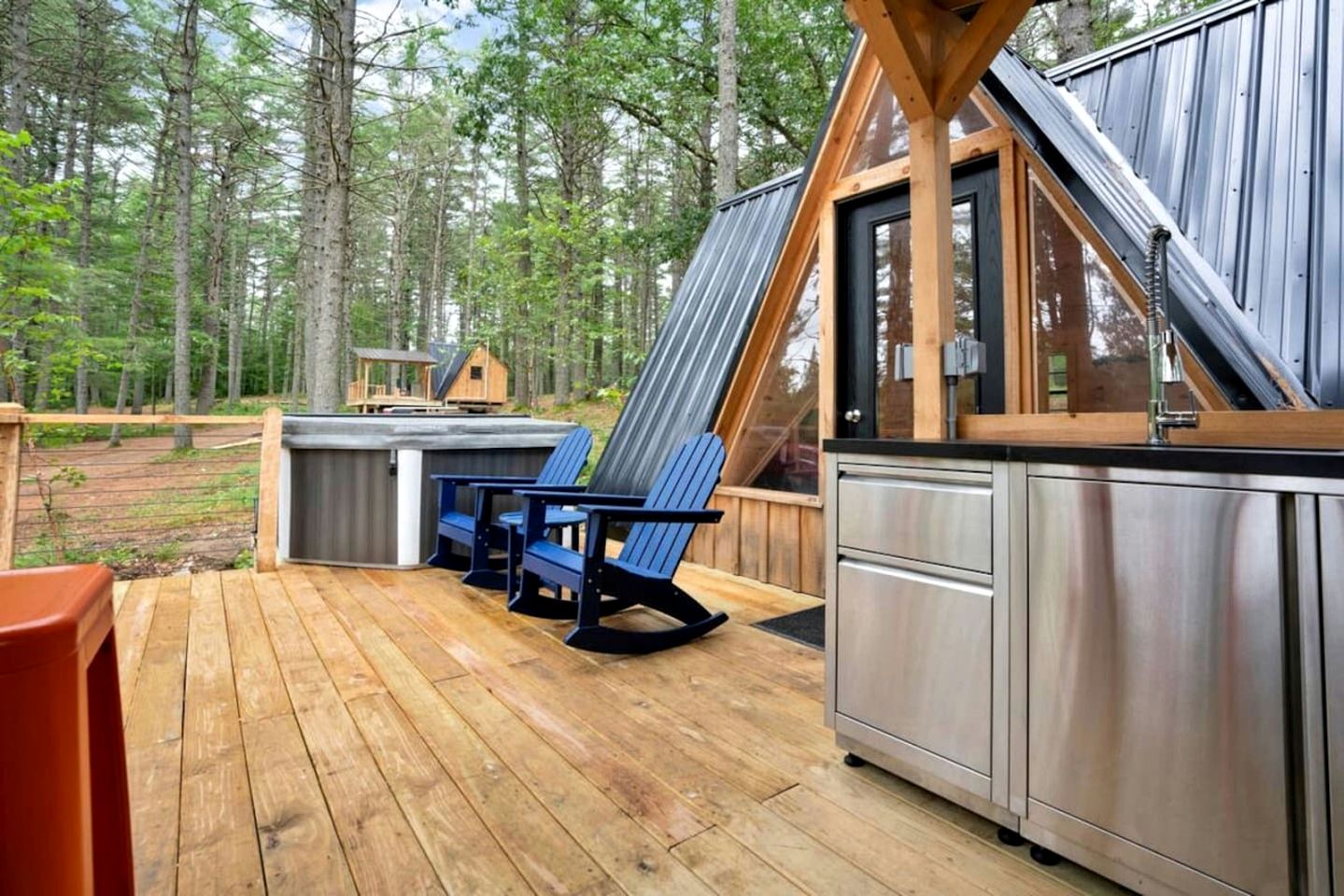 Cute A-Frame Retreat with Inviting Hot Tub in Oxford, Maine