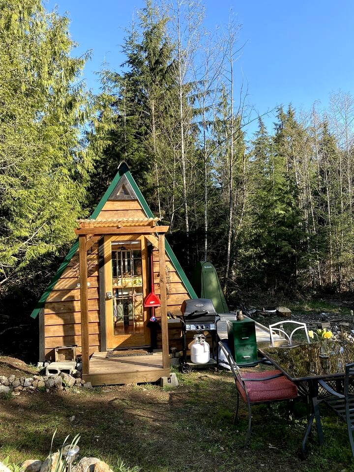 Magical Micro A-Frame on the Sunshine Coast for the Best of British Columbia's Glamping