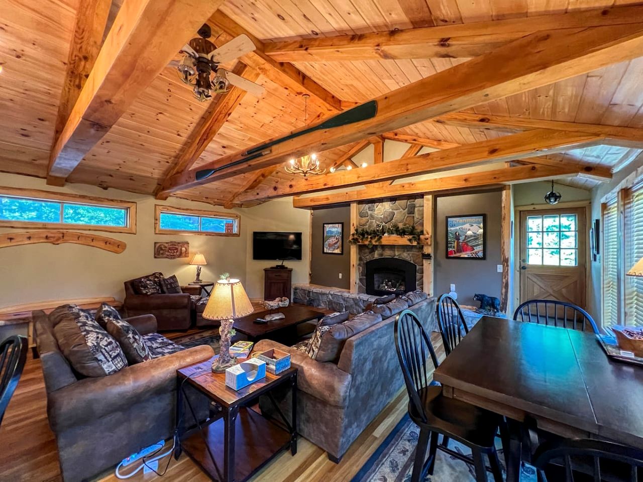 Cute Wooden Cabin Nestled Amidst Trees in North Conway, New Hampshire