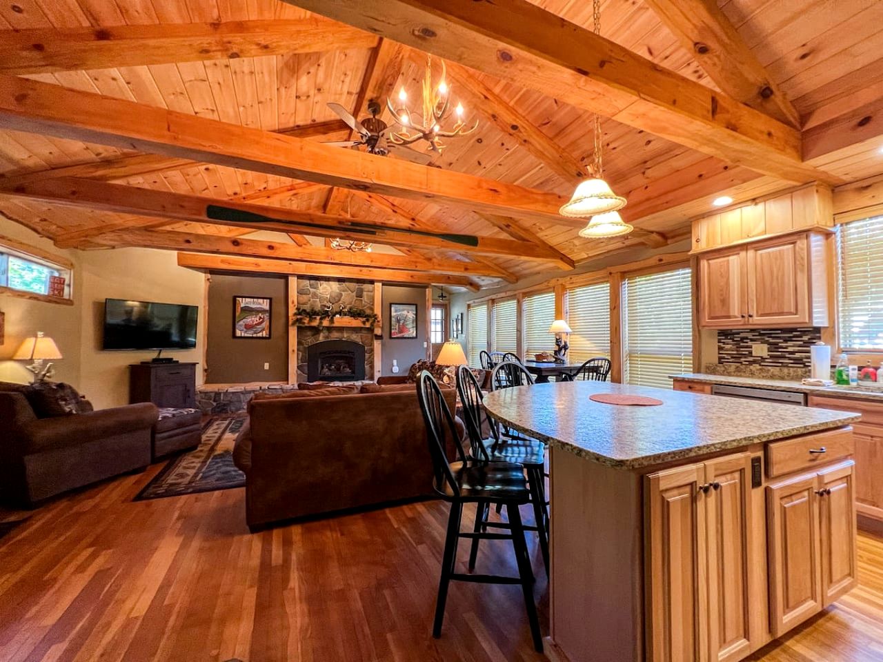 Cute Wooden Cabin Nestled Amidst Trees in North Conway, New Hampshire