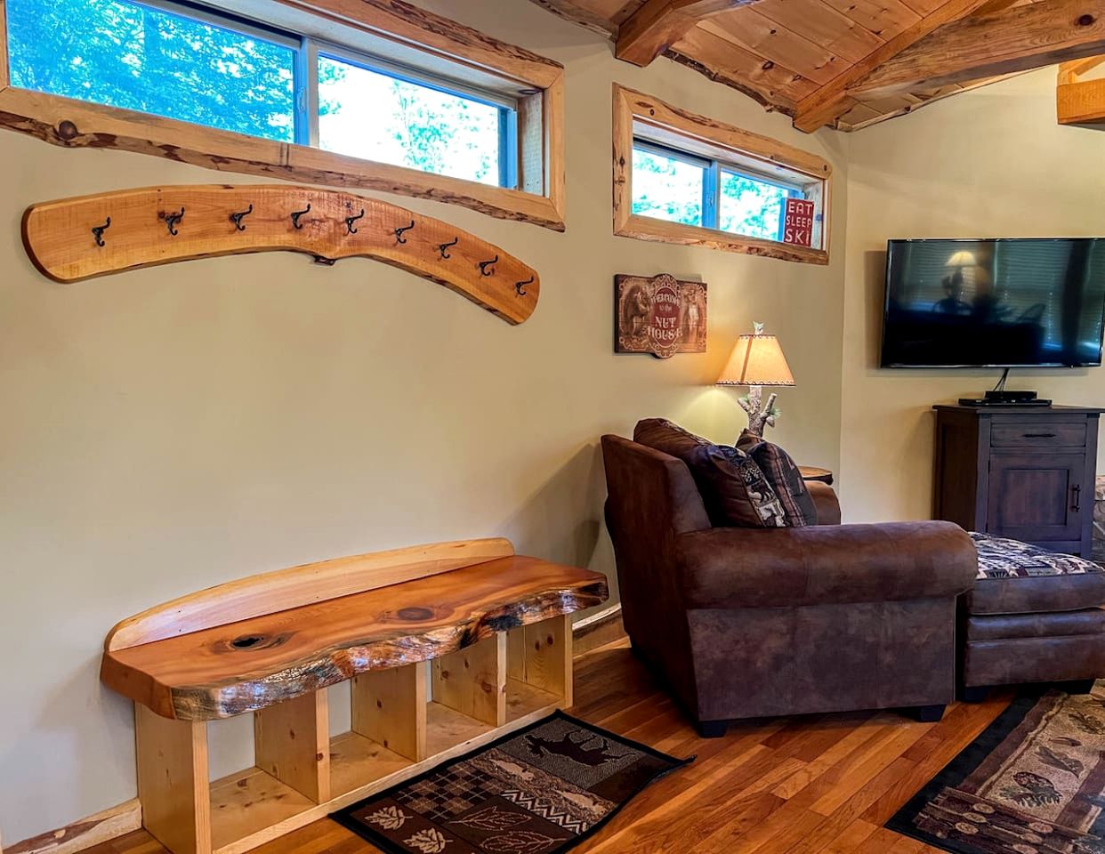 Cute Wooden Cabin Nestled Amidst Trees in North Conway, New Hampshire