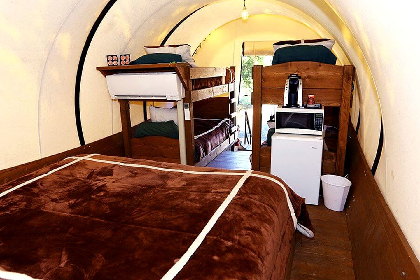 Six-Person Conestoga Wagons for Glamping Getaway near Yosemite National Park, California