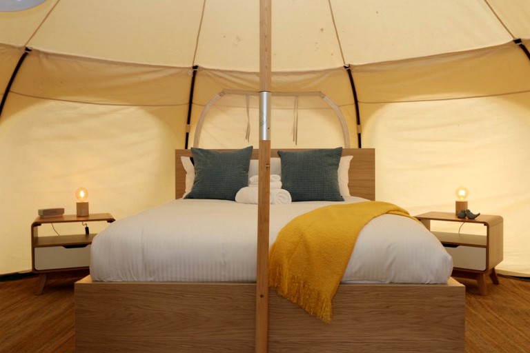 Glamping tents near Daylesford, Victoria.