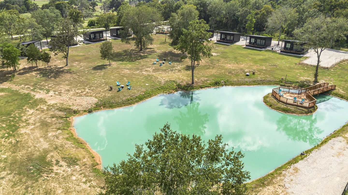 Charming Farmhouse-Style Tiny Home Retreat with Pool & Goats near Houston, Hempstead Texas