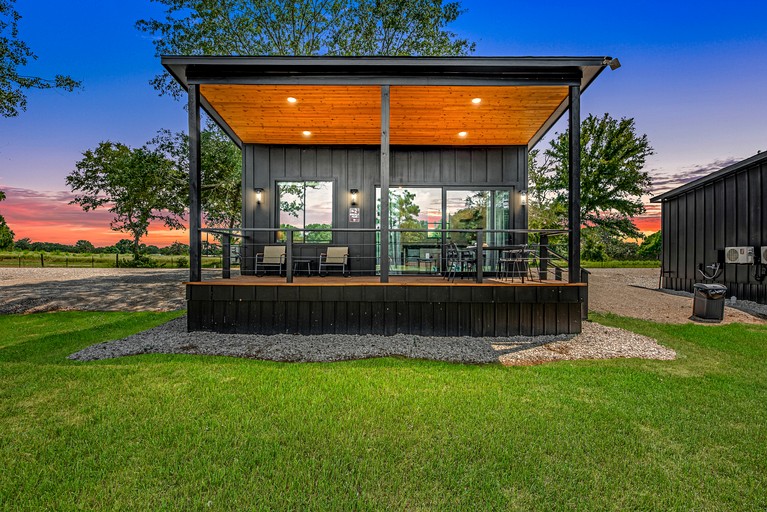 Relaxing Tiny Home Retreat with Pool, Goats & Firepits near Houston in Hempstead, Texas